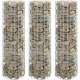 Furnova Okrogle visoke grede gabion 3 kosi pocinkano jeklo Ø30x100 cm, (21921795) | Shoptok.si