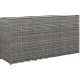 Poli Trojna lopa za smetnjak antracitna 229x78x120 cm poli ratan Cene