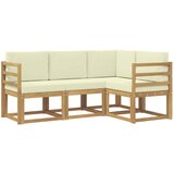 vidaXL Zunanja garnitura za sedenje z blazino 4 pcs Bela in krem, (5000282687) | Shoptok.si