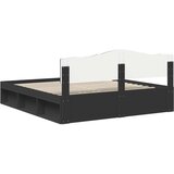  Konstrukcija postelje Črna 200 x 200 cm Masivno borovo les, (5000102295) | Shoptok.si