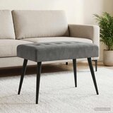  Klupa s gumbastim tkanjem Tamnosiva 60 x 40 x 45 cm Baršun | Eponuda.com