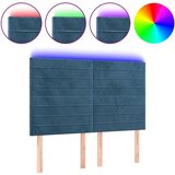 Maison Chic led posteljno vzglavje - vzglavna omarica - nočna omarica temno modro 144x5x118/128 cm žamet, (21711115) | Shoptok.si