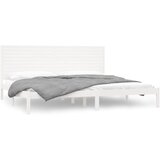 The Living Store Posteljni okvir bel iz trdnega lesa 200x200 cm - Posteljni Okvir, (21526385) | Shoptok.si