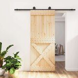  Klizna vrata s priborom za montažu 85 x 210 cm masivna borovina | shoptok.hr