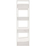vidaXL knjižna omara/pregrada bela 80x35x125 cm trdna borovina | Shoptok.si