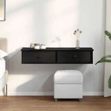 vidaXL Stenska polica s predali črn 100x37,5x19 cm inženirski les | Shoptok.si