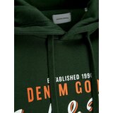 Jack & Jones Sweater majica tamno zelena / narančasta / bijela | shoptok.hr