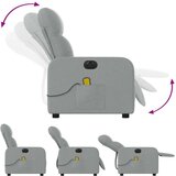 vidaXL Električni masažni naslonjač od tkanine svjetlosivi | shoptok.hr