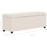  Klupa s pretincem za pohranu 116 cm krem poliesterska | Eponuda.com