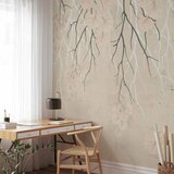  Foto tapeta - Abstract falling leaves - subtle nature motif with branches 196x140 | shoptok.hr