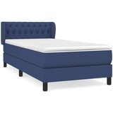 Maison Chic Box spring postelja - Vzmetna postelja z vzmetnico modra 90x200 cm blago SL13721, (21882290) | Shoptok.si