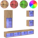 TV zidne jedinice s LED-om S LED lampica 5 pcs Umjetnički hrast | Eponuda.com