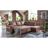 Miuform Rjava raztegljiva kotna sedežna garnitura iz umetnega usnja (desni kot) Lofty Lilly – | Shoptok.si