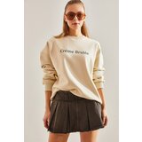 Bianco Lucci Women's Text Printed Three Thread Raised Sweatshirt Cene