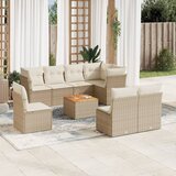 vidaXL 9-dijelni set vrtnih sofa s jastucima bež od poliratana | shoptok.hr