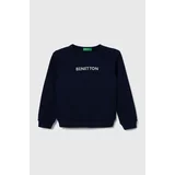 United Colors Of Benetton Otroški bombažen pulover mornarsko modra barva