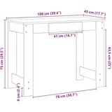 vidaXL Pisalna miza starinski les 100x45x75 cm inženirski les | Shoptok.si