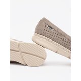 GOODIN Dark beige openwork loafers with a gold element | shoptok.hr