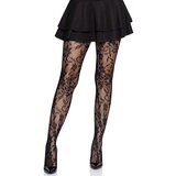 Leg Avenue Seamless Floral Lace Tights Black Cene