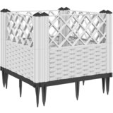 Maison Chic Cvetlično korito - Cvetlični Lonec z zatiči belo 43,5x43,5x43,5 cm PP, (21789883) Cene