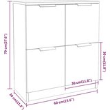  Komoda 2 kom siva boja betona 60x30x70 cm od konstruiranog drva | shoptok.hr