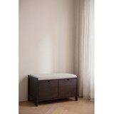 Rowico Omarica za čevlje iz masivnega hrasta s klopjo v temni naravni barvi 80x47x41 cm Hillmond – | Shoptok.si