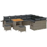  Set od 12 dijelova vrtne sofe s jastučićima siva poli ratan akacija set od 3 dijela vrtne blagovaonice s jastučićima siva poli | shoptok.hr