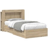  Okvir kreveta s pohranom s uzglavljem Hrast sonoma 80 x 200 cm - Hrast sonoma 80 x 200 cm sa središnjom policom | shoptok.hr