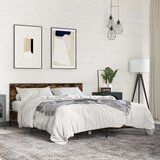  Okvir kreveta boja hrasta 160x200 cm konstruirano drvo i metal | shoptok.hr