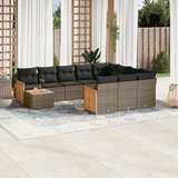 vidaXL 11-dijelni set vrtnih sofa od poliratana s jastucima sivi | shoptok.hr