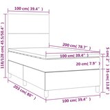  s oprugama i madracem smeđesivi 100 x 200 cm od tkanine | shoptok.hr