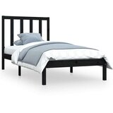  Posteljni okvir črn iz trdne borovine 100x200 cm, (20684408) | Shoptok.si