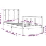  Posteljni okvir z vzglavjem 100x200 cm trden les | Shoptok.si