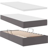  Krevet s prostorom za pohranu s LED-om Siva 90 x 200 cm | shoptok.hr