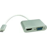 USB-C® / HDMI adapterski kabel USB-C® vtič\, HDMI-A vtičnica 0.10 m srebrna 12.03.3215 USB-C®-Display kabel, (20417640)