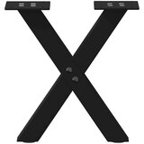  noge kavne mize v obliki črke x 2 kosa črna 30x(30-31) cm jeklo | Shoptok.si