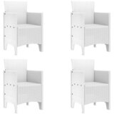  Vrtna stolica 4 pcs Bijelo 53 x 49 x 85 cm Polipropilen | shoptok.hr