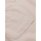 Ombre Men's linen shirt with collar and pocket REGULAR FIT - cream | Shoptok.si