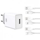 XO L93 punjač sa Iphone kablom 2.4A beli