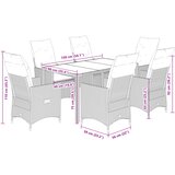  7-dijelni vrtni blagovaonski set s jastucima crni od poliratana Crna 150 x 90 x 75 cm | shoptok.hr