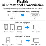Kettz TC-K860 dvosmerni USB-C na DisplayPort kabl 8K/60Hz â€“ 2m | ePonuda.com