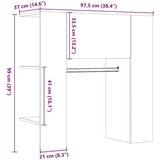 vidaXL Ormar za predsoblje staro drvo 97,5x37x99 cm konstruirano drvo | shoptok.hr