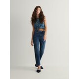 Reserved kavbojke mom fit slim - mornarsko modra Cene