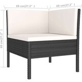 Poli 6-dijelna vrtna garnitura od poliratana s jastucima crna | shoptok.hr