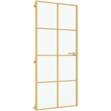 Sobna vrata tanka zlatna 93x201 5 cm kaljeno staklo i aluminij | shoptok.hr