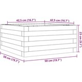  Vrtno cvetlično korito belo 50x50x23 cm trdna borovina | Shoptok.si