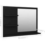 vidaXL Kopalniško ogledalo črno 60x10,5x45 cm iverna plošča | Shoptok.si