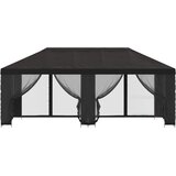 Paviljon s bočnim stranama 6 x 3 m Antracit Poliester i čelik | shoptok.hr