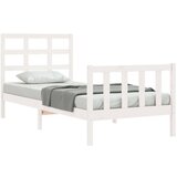  Okvir kreveta s uzglavljem bijeli 90 x 190 cm od masivnog drva | shoptok.hr