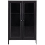 WOOOD Črna vitrina iz masivnega bora 100x155 cm Xam – Cene